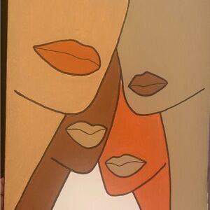 Art BY ME size 16 x20Vibrant Orange and Brown Lipstick
